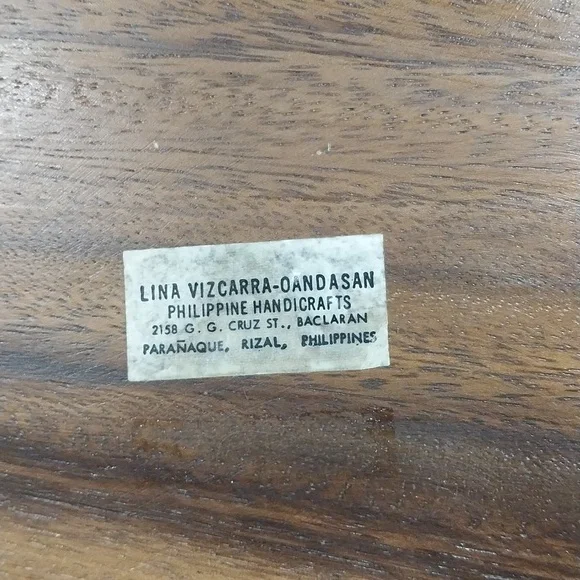 MCM Lina Vizcarra-Oandasan Wooden Square Handcarved Plates Set Of 6 - Picture 2 of 4